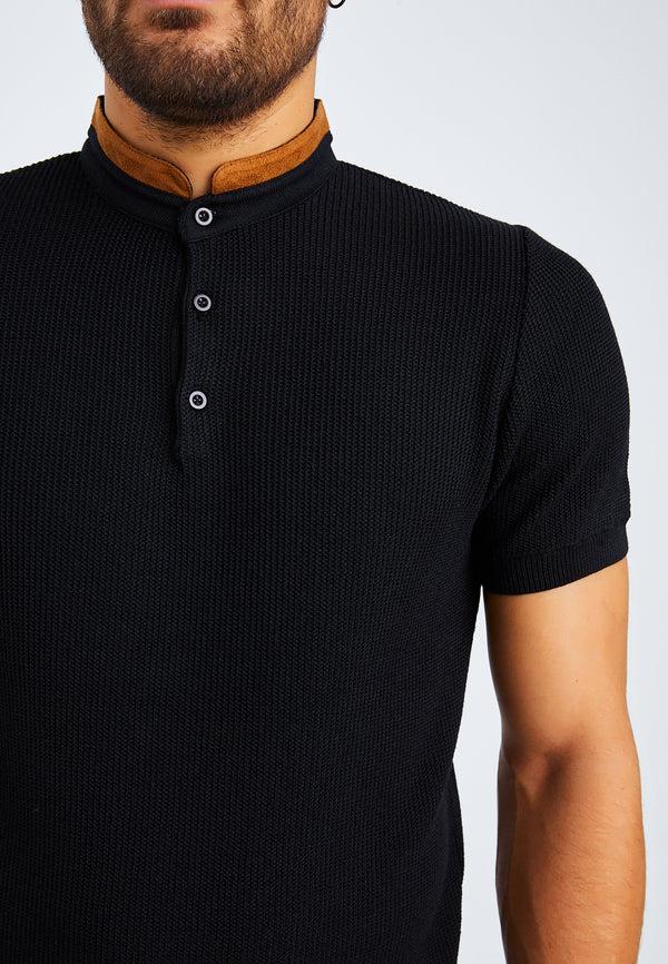 Leif Nelson T-Shirt Feinstrick mit Stehkragen Top Angebot