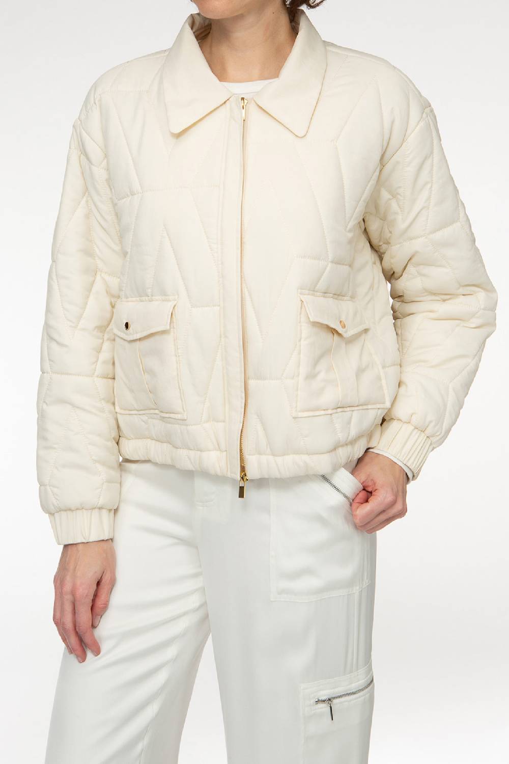 IVI GmbH PUFFER NYLON Jacke mit Signature Steppung weiß Günstig kaufen