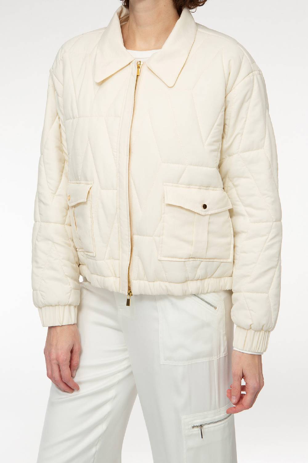 IVI GmbH PUFFER NYLON Jacke mit Signature Steppung weiß Günstig kaufen