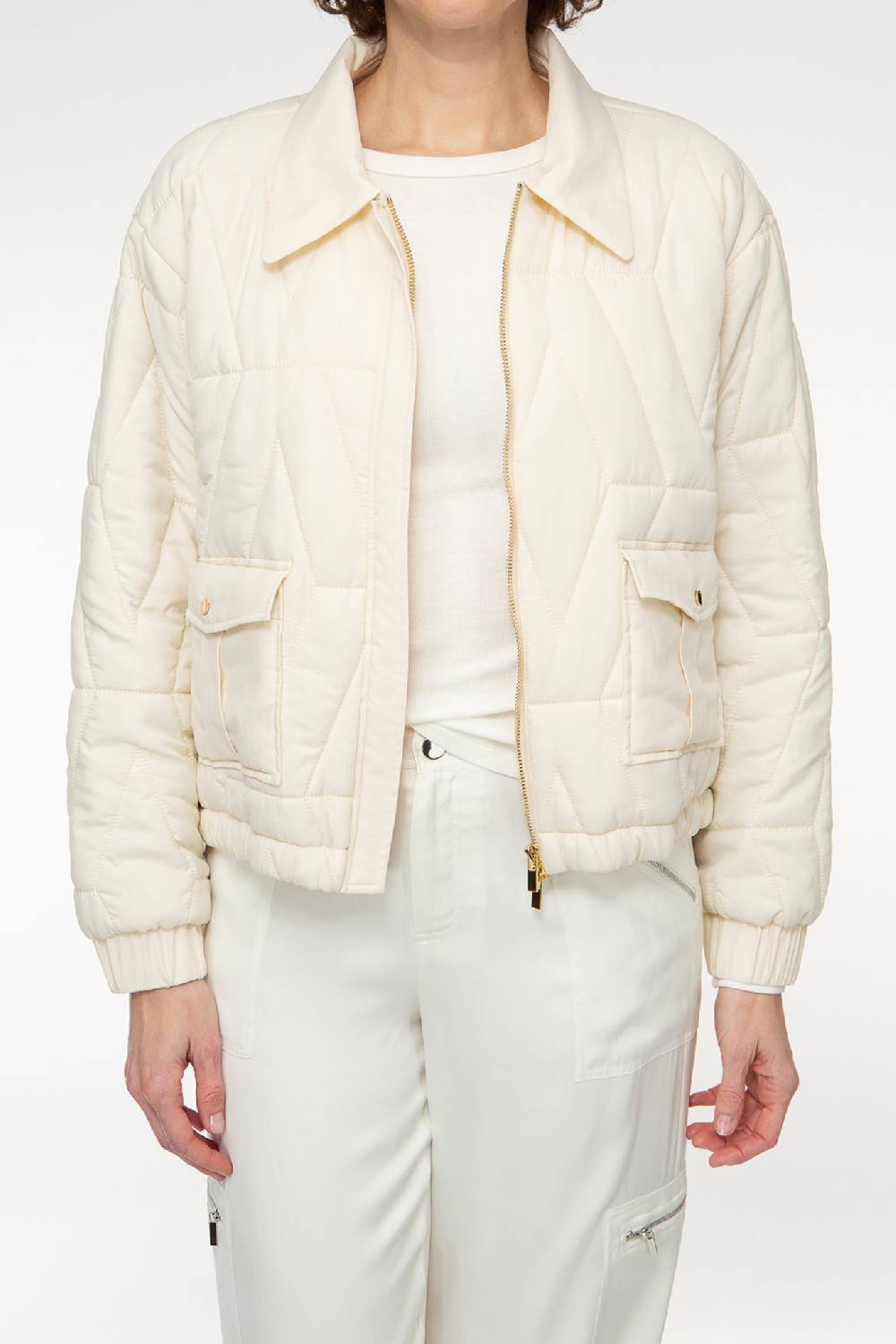 IVI GmbH PUFFER NYLON Jacke mit Signature Steppung weiß Günstig kaufen