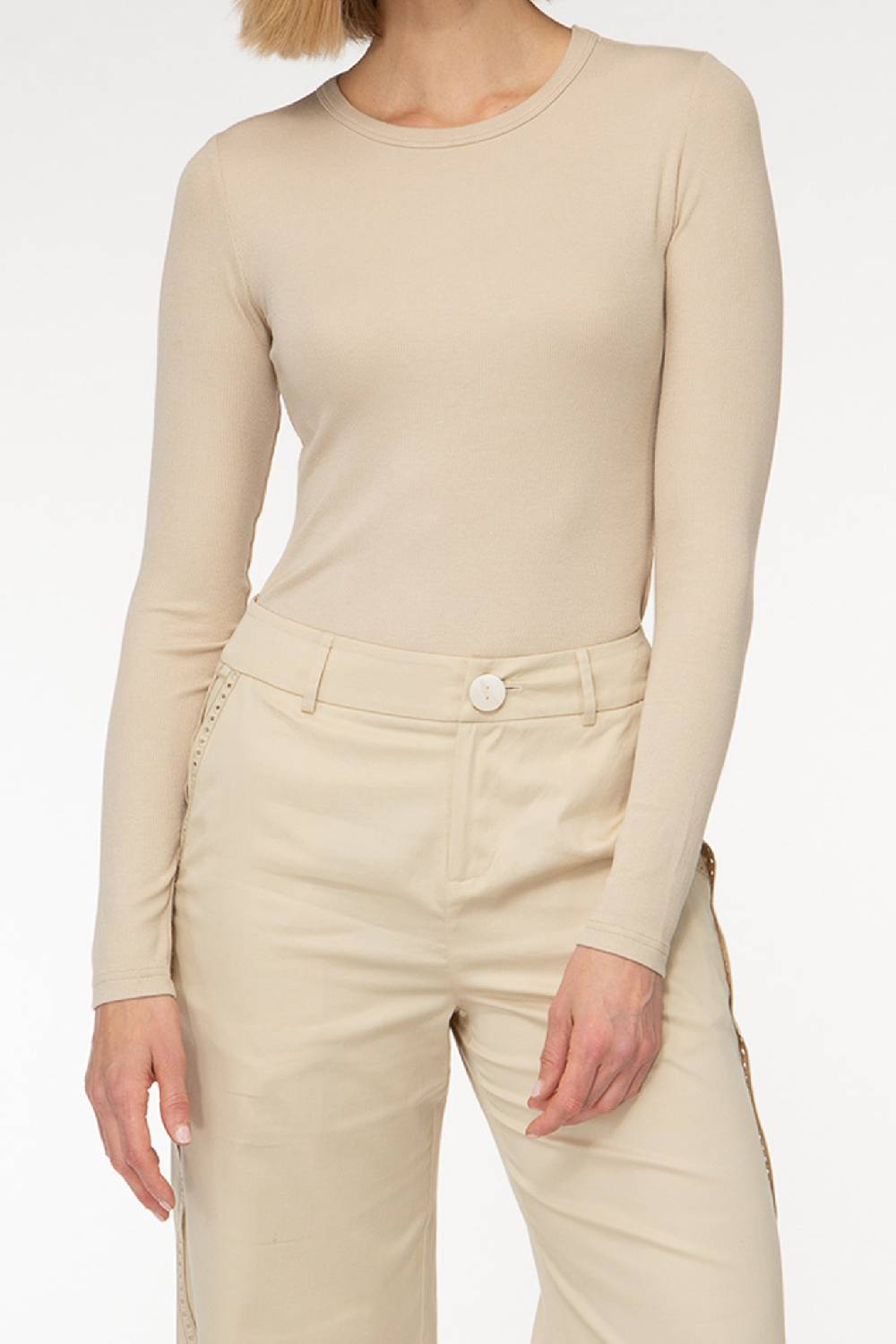 IVI GmbH ESSENTIAL Langarmshirt mit hohem Rundhalsausschnitt taupe Versandkostenfrei