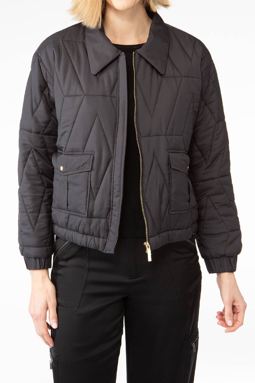 IVI GmbH PUFFER NYLON Jacke mit Signature Steppung schwarz Großer Ausverkauf
