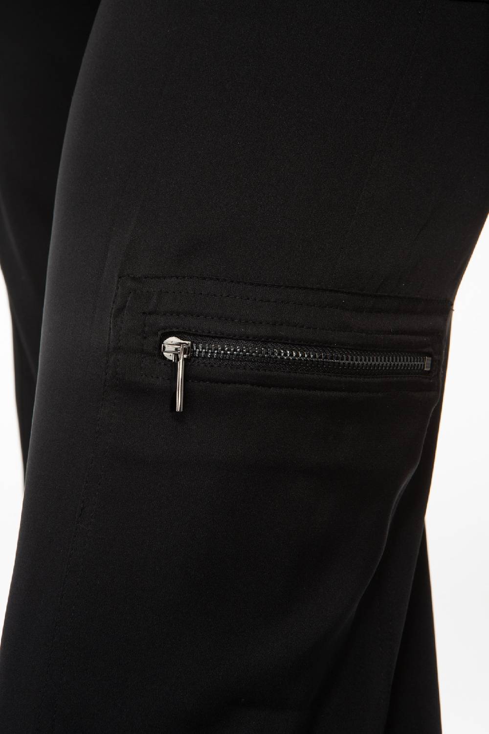 IVI GmbH SOLID SILK Seidenhose mit Cargo-Details schwarz Exklusivangebot