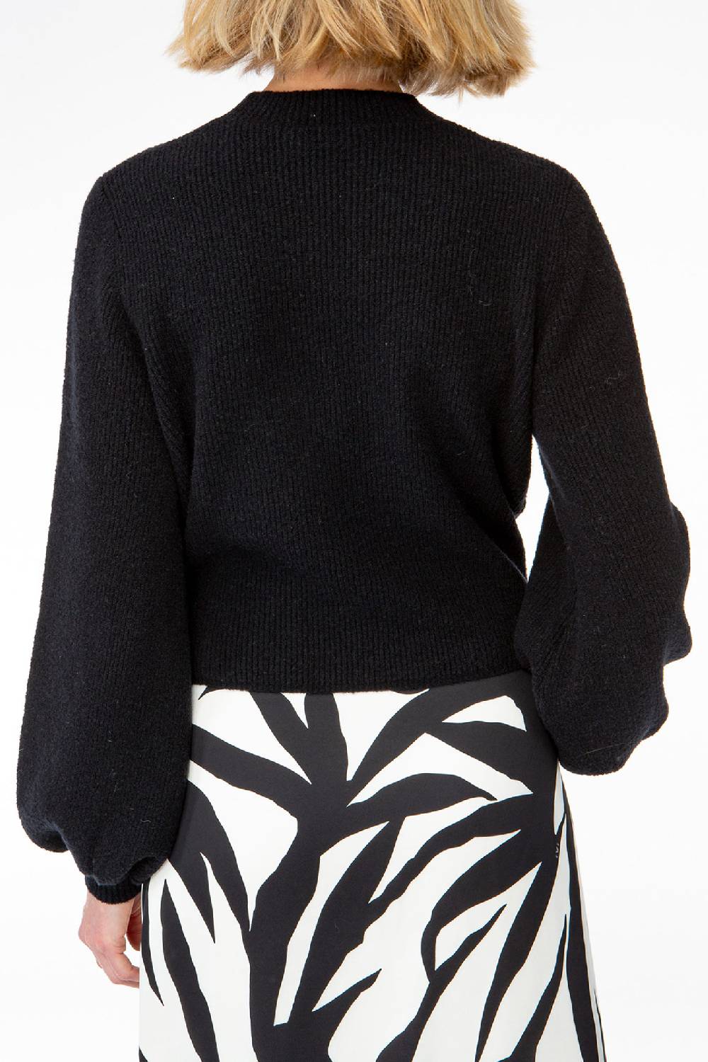 IVI GmbH SOLID KNIT Wickelpullover mit Cut-Out Detail schwarz Weihnachtsangebot
