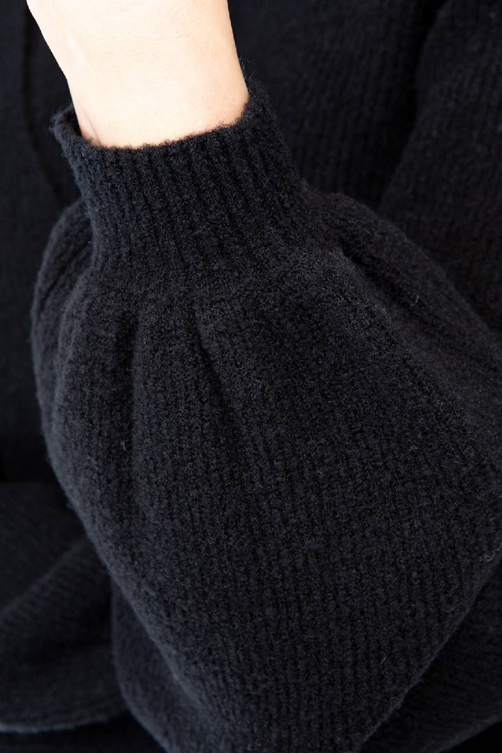 IVI GmbH SOLID KNIT Wickelpullover mit Cut-Out Detail schwarz Weihnachtsangebot