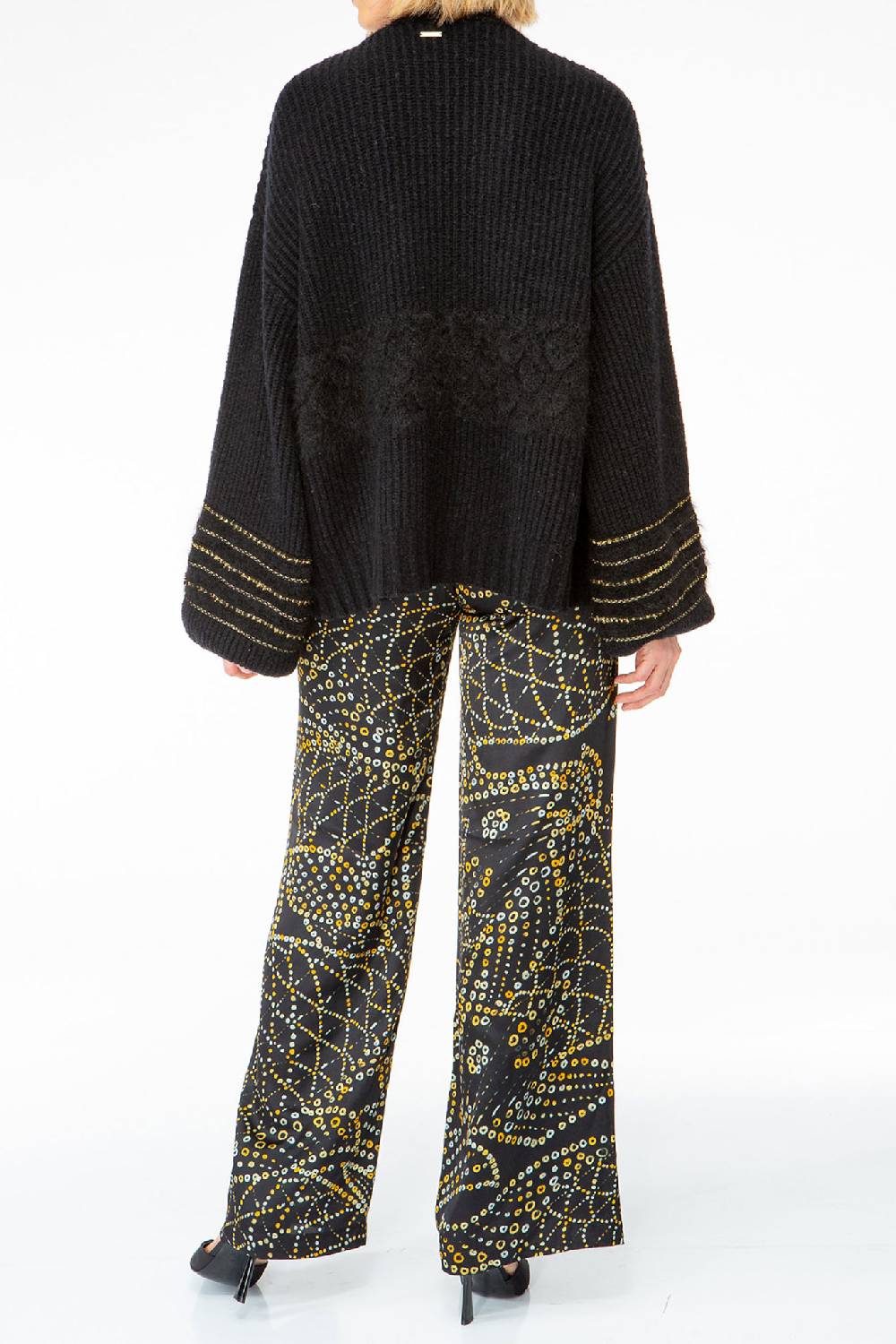 IVI GmbH SOLID KNIT Cardigan mit Zier-Crochet schwarz Jubiläumsangebot