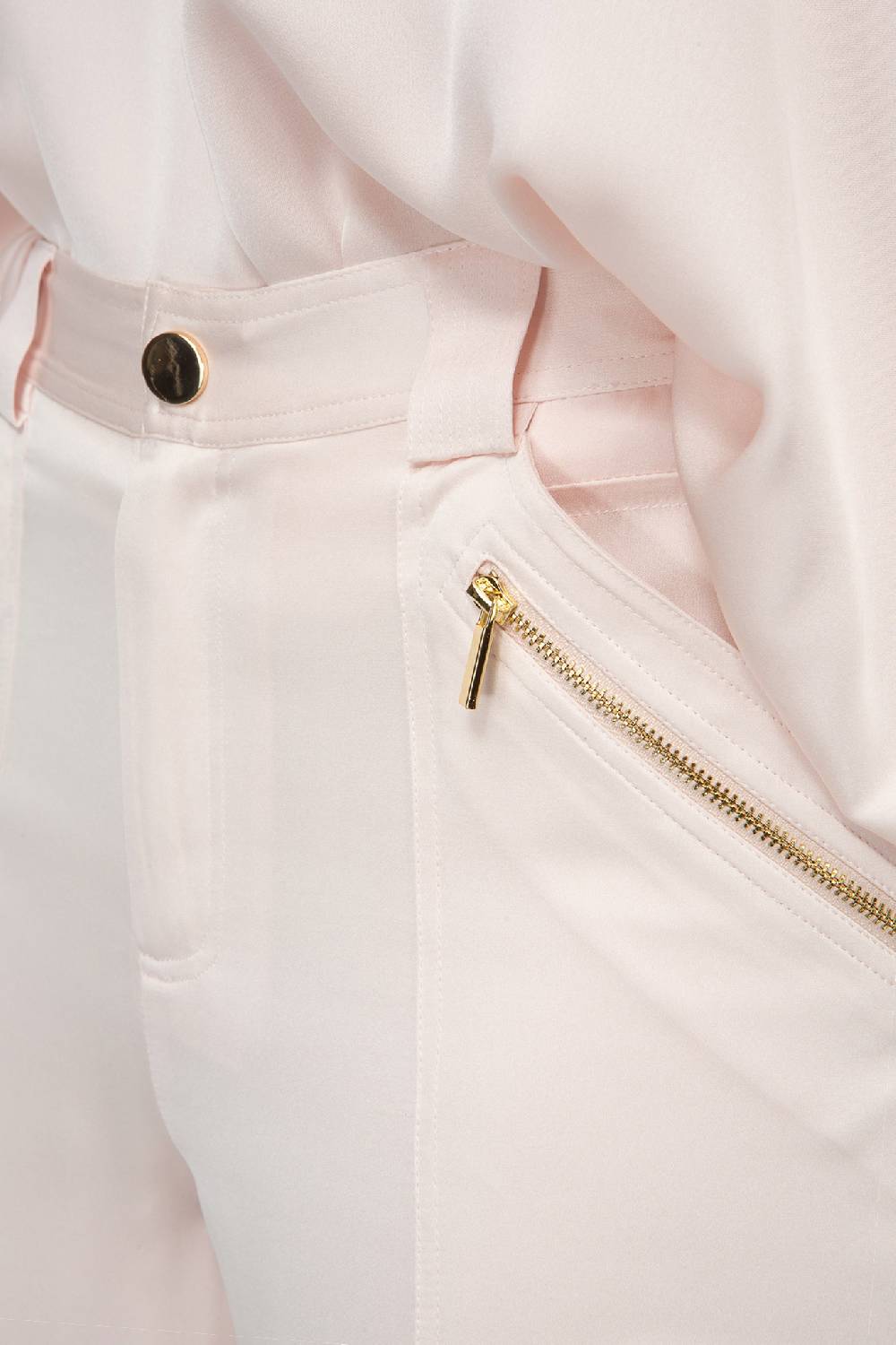 IVI GmbH SOLID SILK Seidenhose mit Cargo-Details rosé Zeitlich begrenztes Angebot