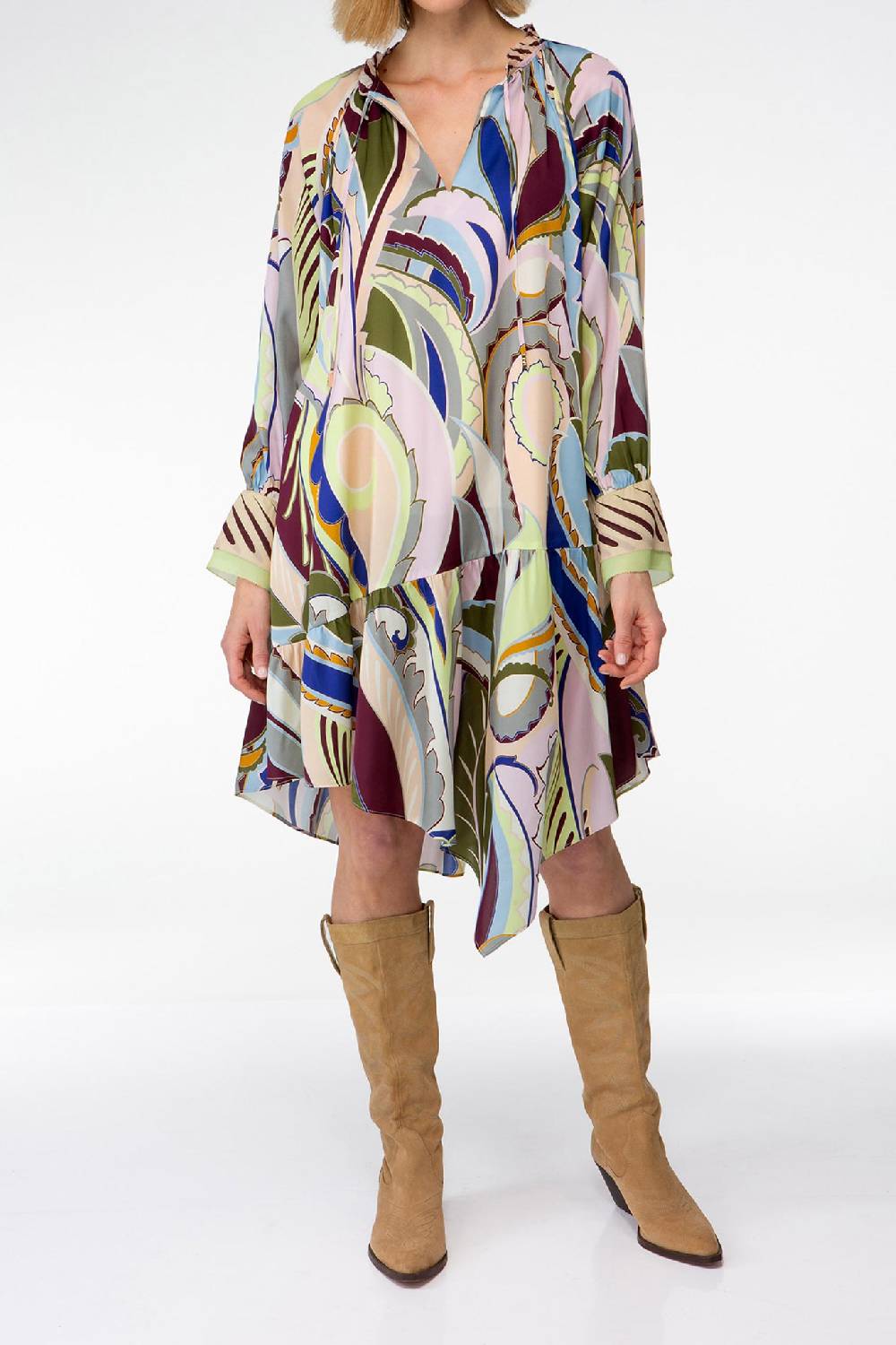 IVI GmbH LAS VEGAS Seidenkleid mit asymmetrischem Saum Blitzangebot