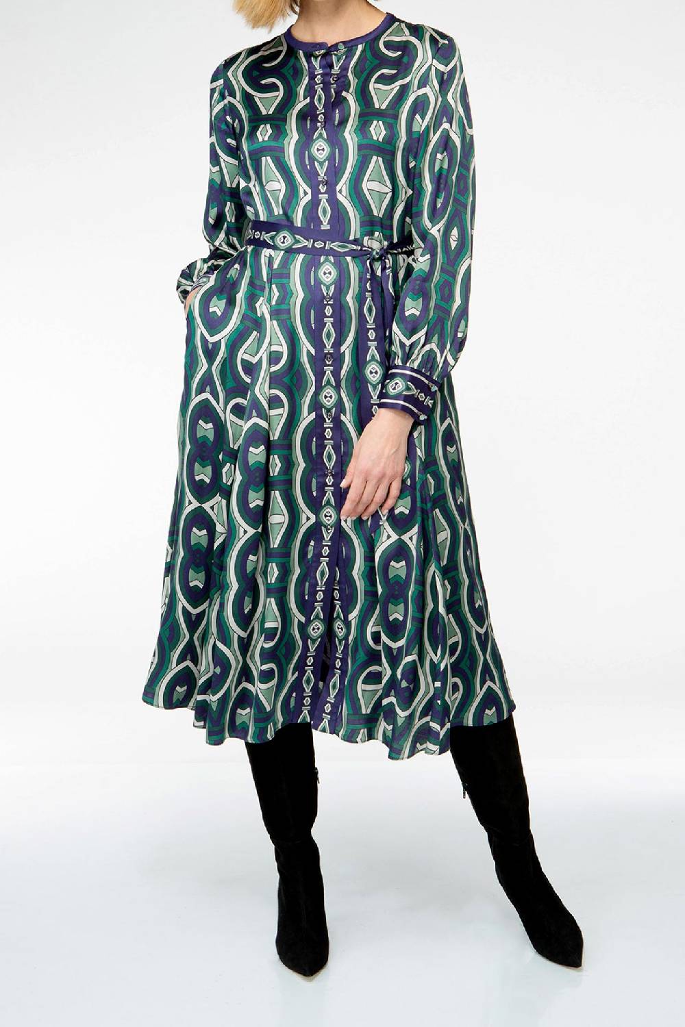 IVI GmbH GRACE Midi Kleid mit Print grün Große Rabatte