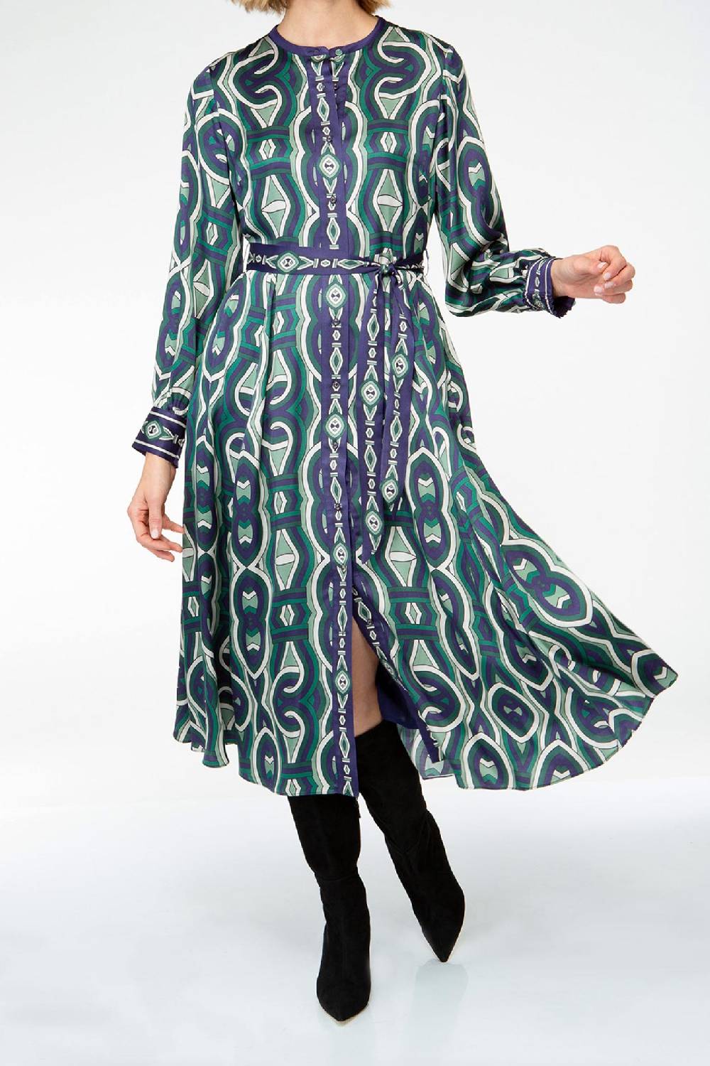 IVI GmbH GRACE Midi Kleid mit Print grün Große Rabatte