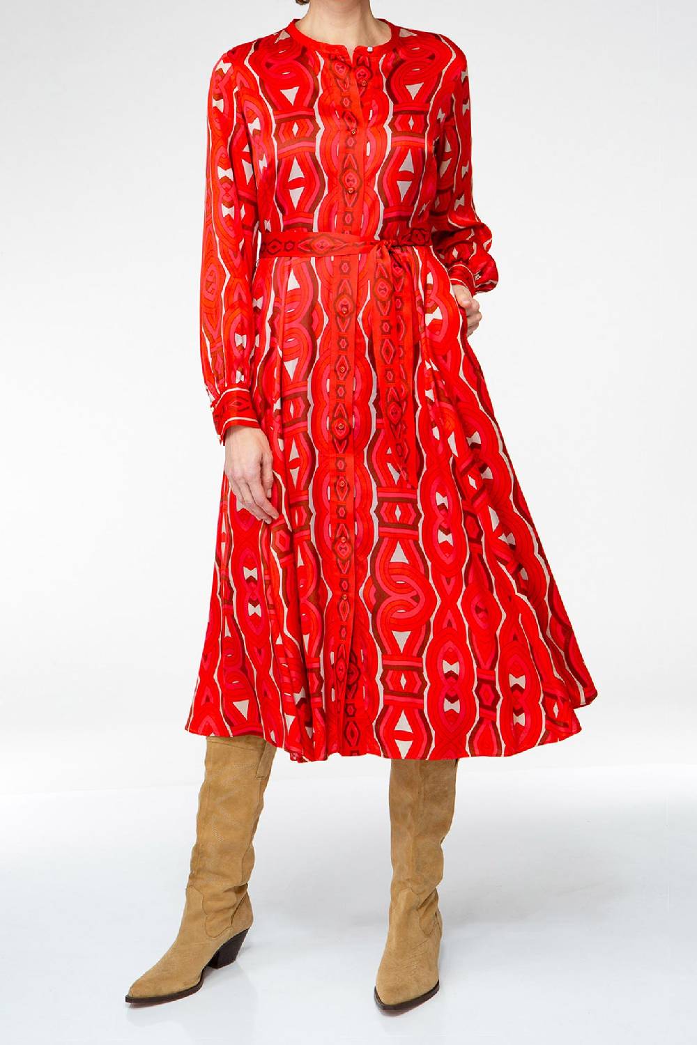 IVI GmbH GRACE Midi Kleid mit Print rot Bestseller