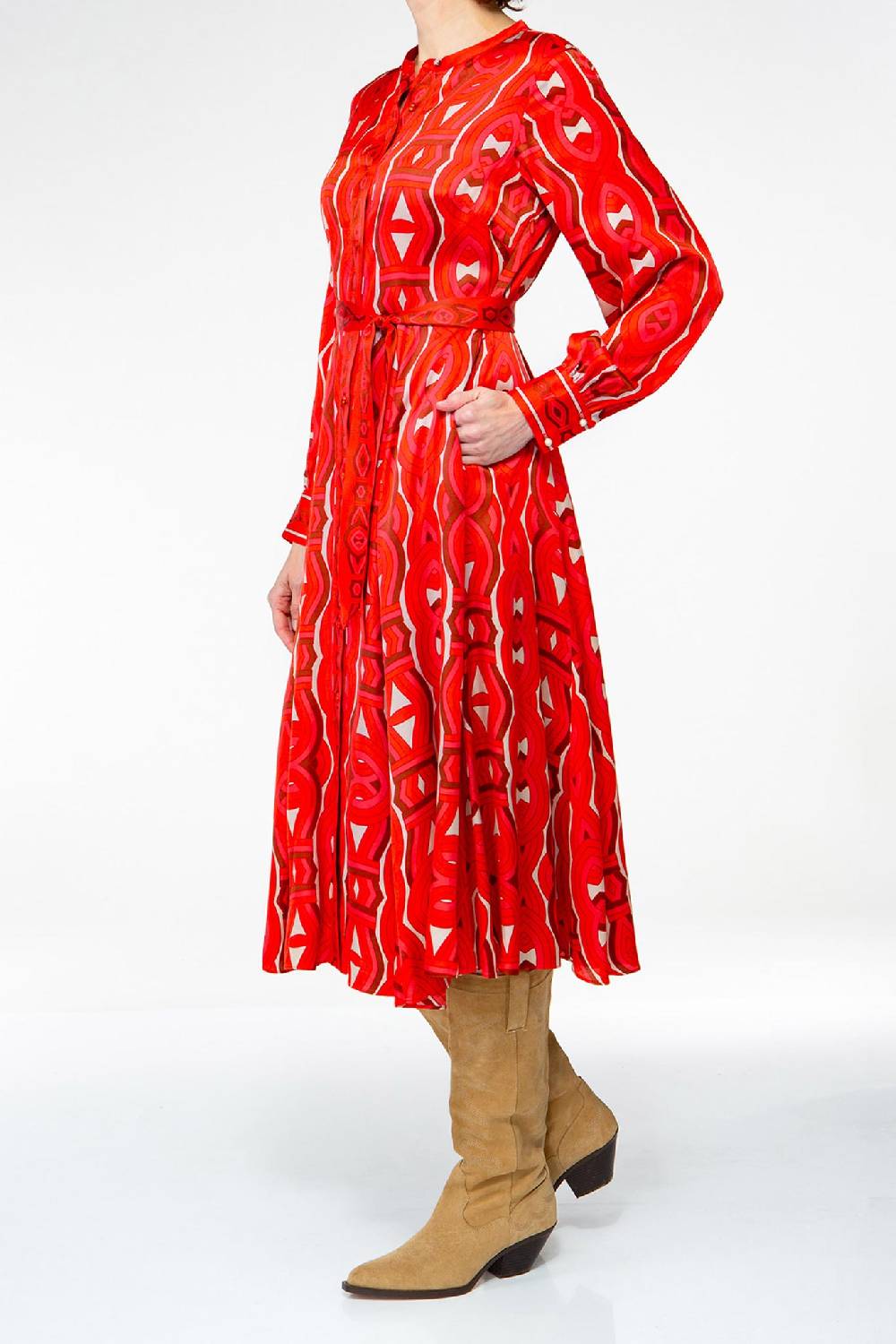 IVI GmbH GRACE Midi Kleid mit Print rot Bestseller