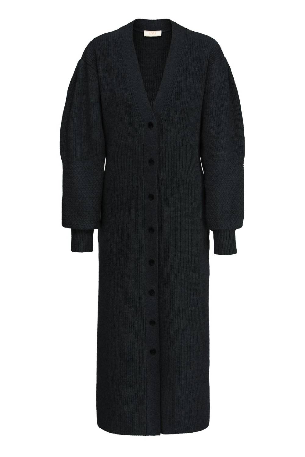 IVI GmbH SOLID KNIT Kleid im Struktur-Mix schwarz Räumungsverkauf
