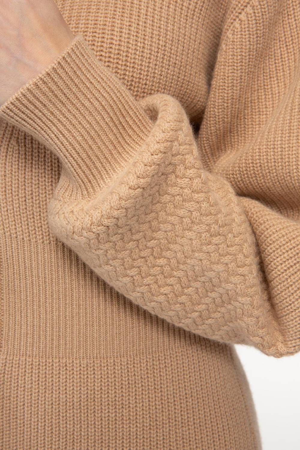 IVI GmbH SOLID KNIT Kleid im Struktur-Mix camel Tägliche Deals
