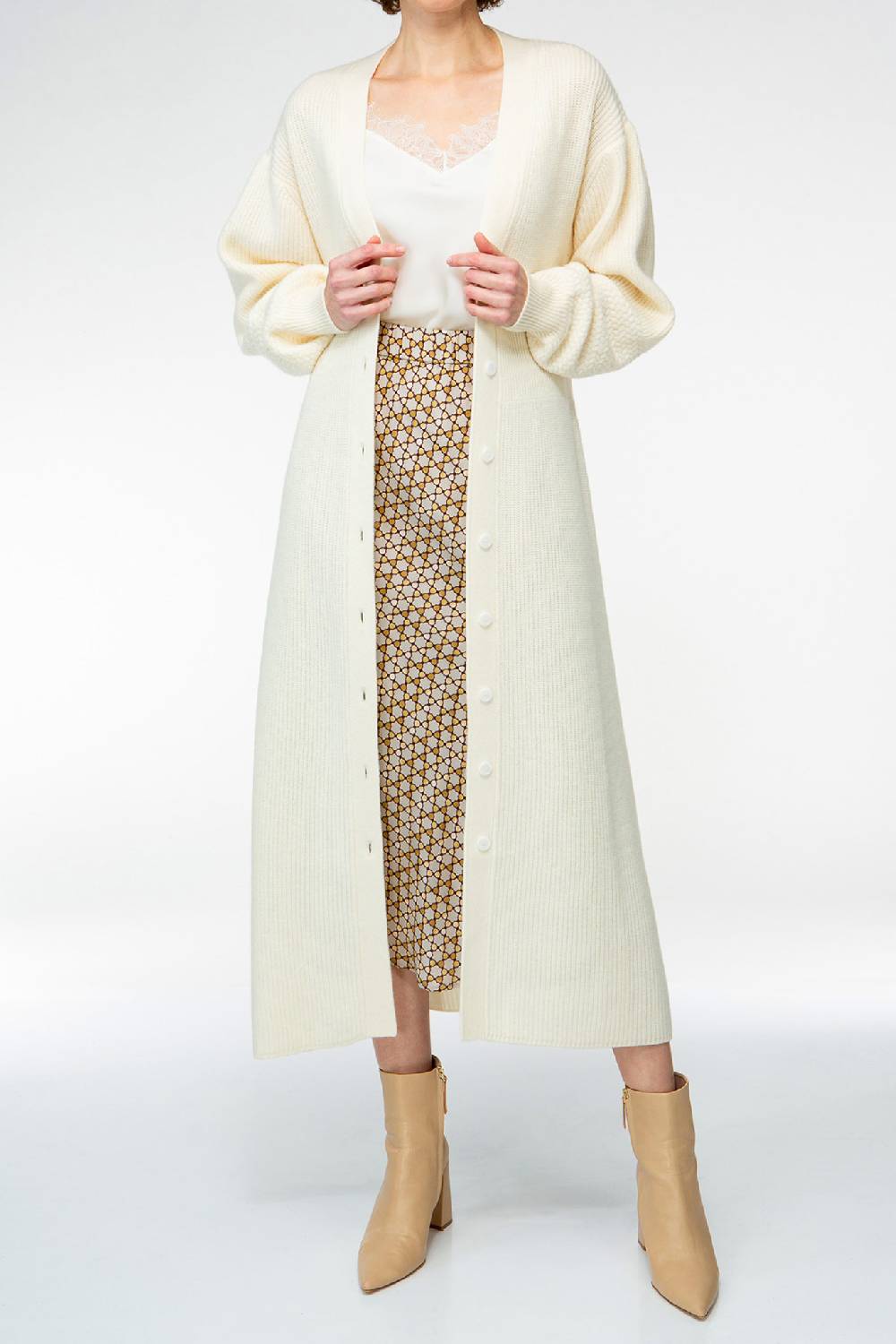 IVI GmbH SOLID KNIT Kleid im Struktur-Mix weiß Sonderangebote