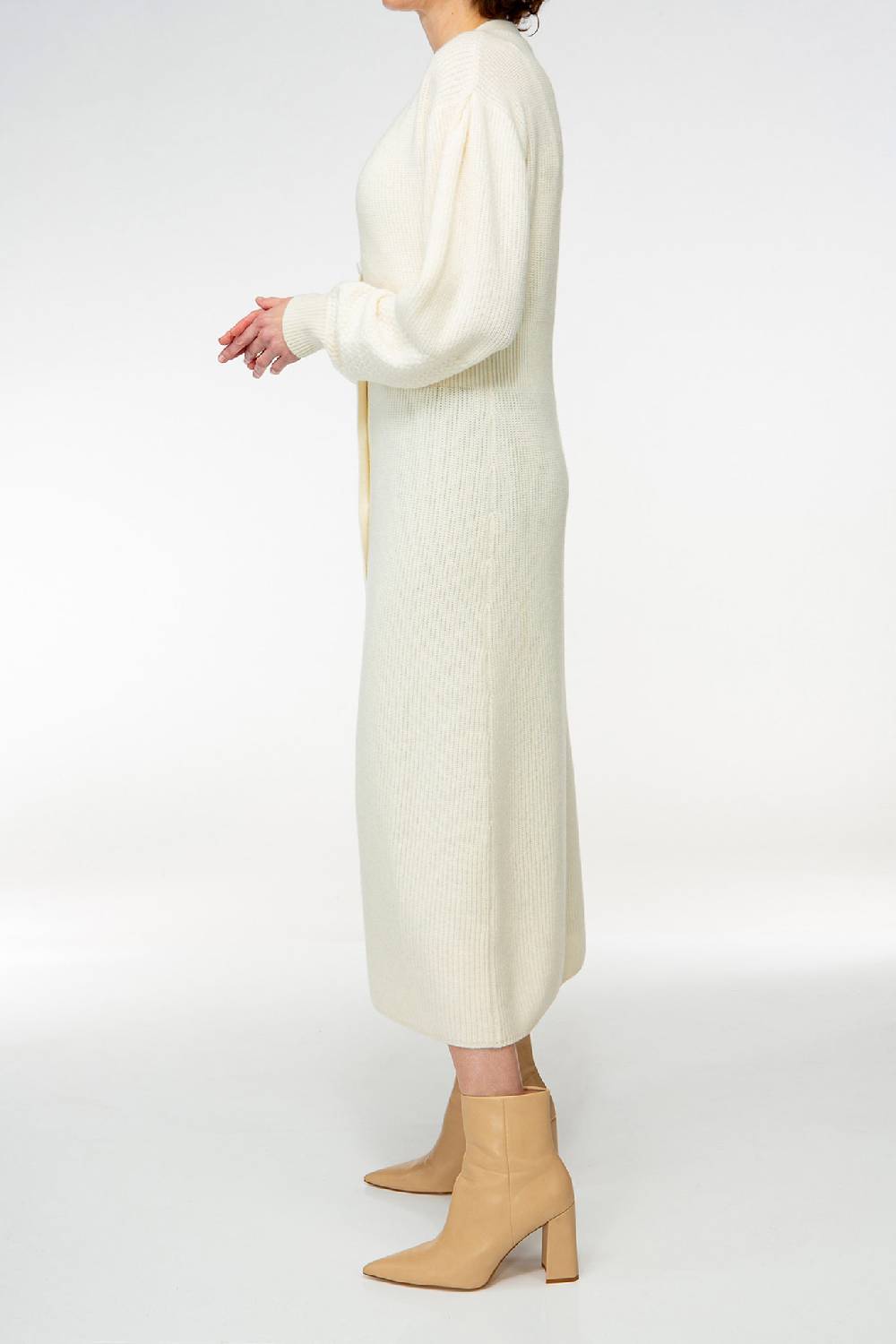 IVI GmbH SOLID KNIT Kleid im Struktur-Mix weiß Sonderangebote