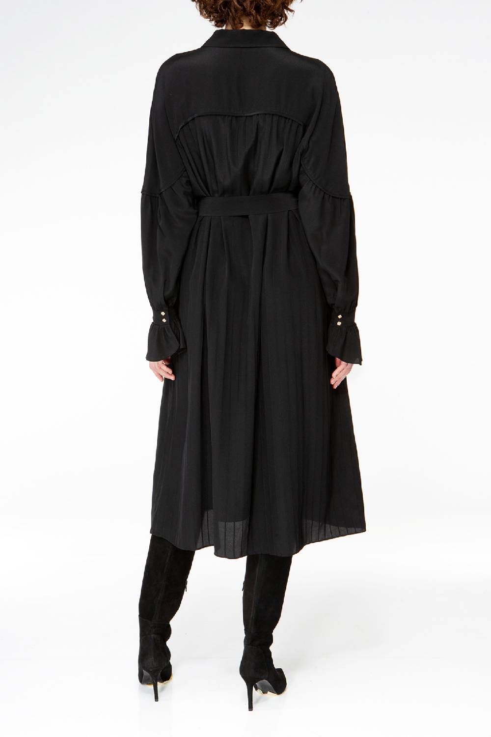 IVI GmbH FANCY Plissé Kleid aus Seiden-Georgette schwarz Riesige Ersparnisse