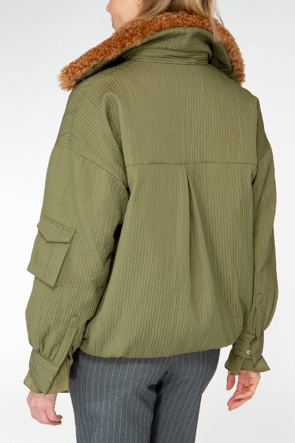 IVI GmbH OUTERWEAR Pilotenjacke mit Fake-Fur Kragen oliv Nur für heute