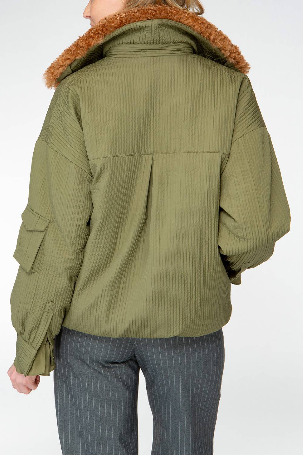 IVI GmbH OUTERWEAR Pilotenjacke mit Fake-Fur Kragen oliv Nur für heute