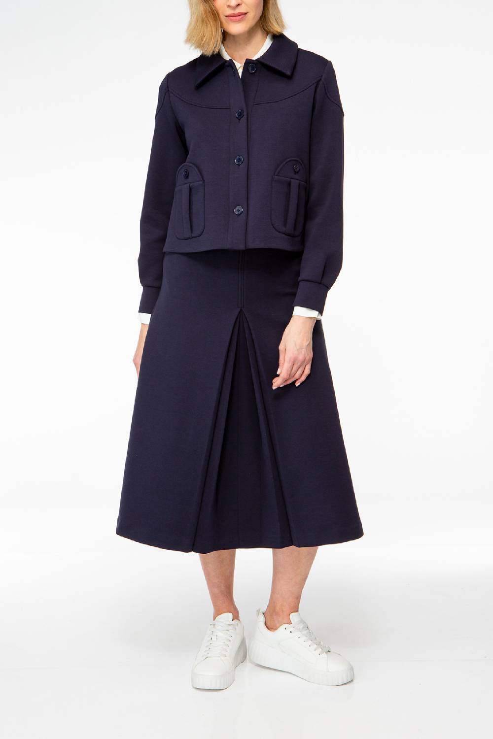 IVI GmbH SOLID JERSEY Kurze Jacke im Boxy Fit navy Super Rabatt