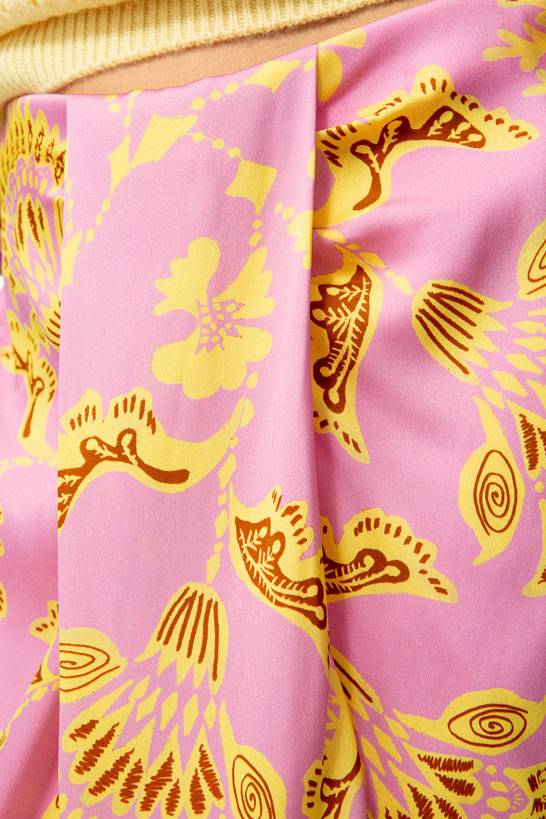 IVI GmbH CORAL FLOWER Seidenrock mit Print pink 2025