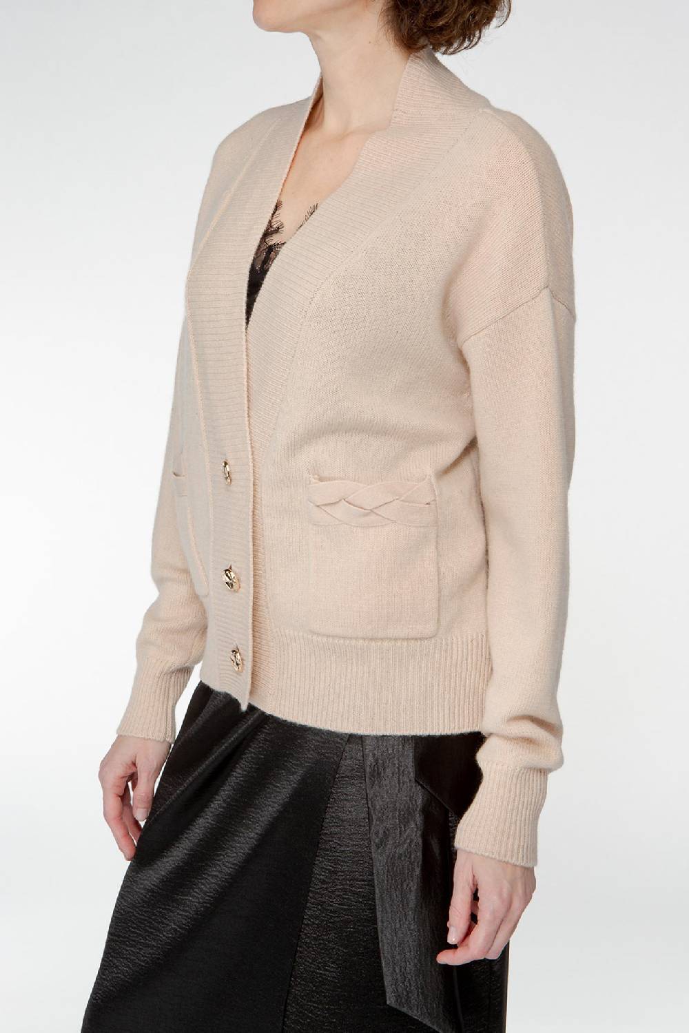 IVI GmbH SOLID KNIT Cardigan mit aufgesetzten Taschen sand Fabrik Onlineshop