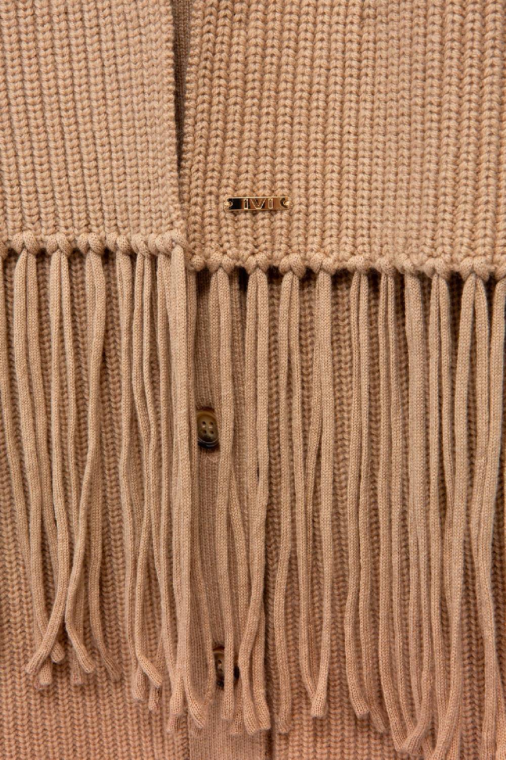 IVI GmbH SOLID KNIT Langer Schal mit Fransen camel Versandkostenfrei