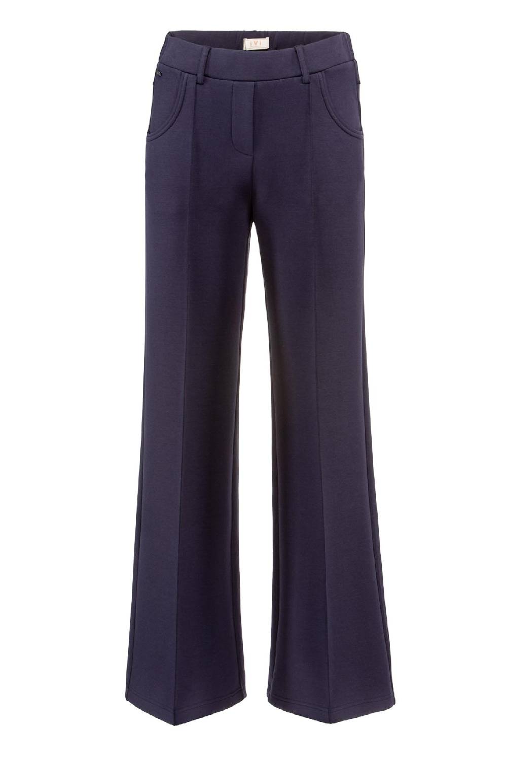 IVI GmbH SOLID JERSEY Hose mit abgesteppter Falte navy Begrenztes Angebot