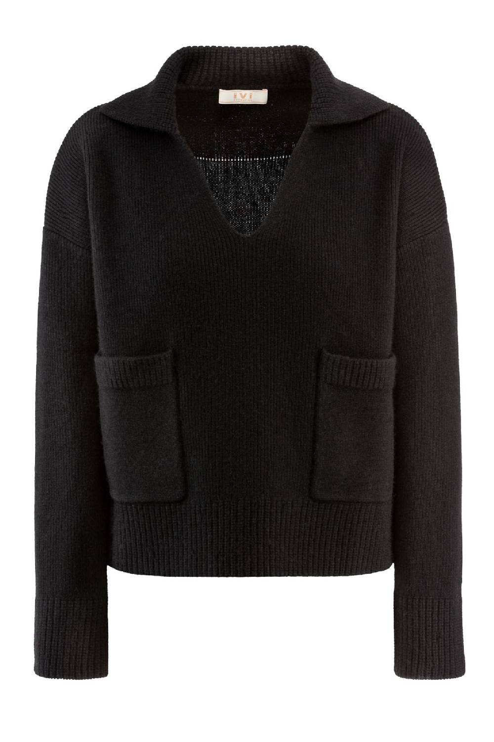 IVI GmbH SOLID KNIT Pullover im Troyer-Look schwarz Saisonale Angebote