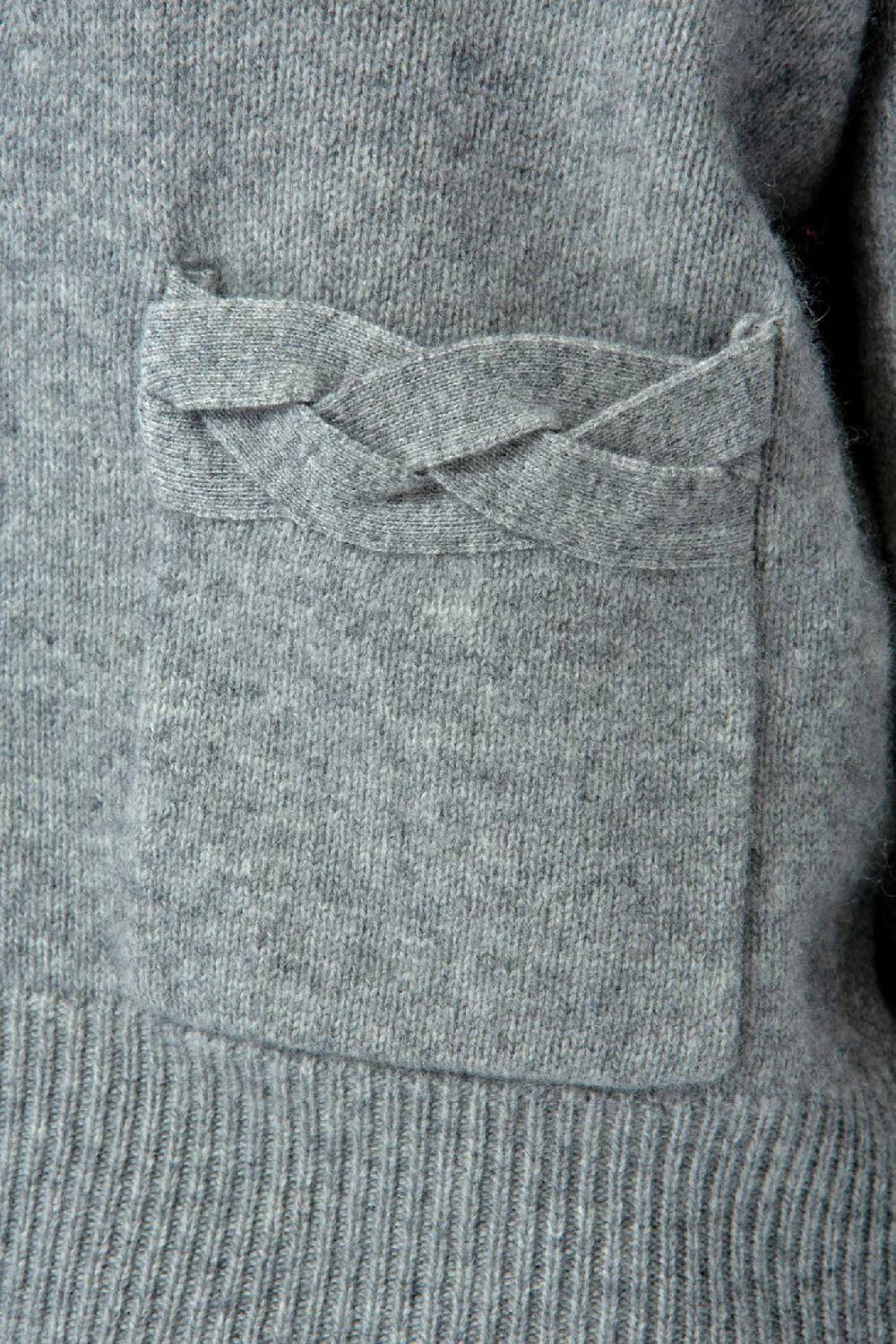 IVI GmbH SOLID KNIT Cardigan mit aufgesetzten Taschen grau-melange Super Sparpreis