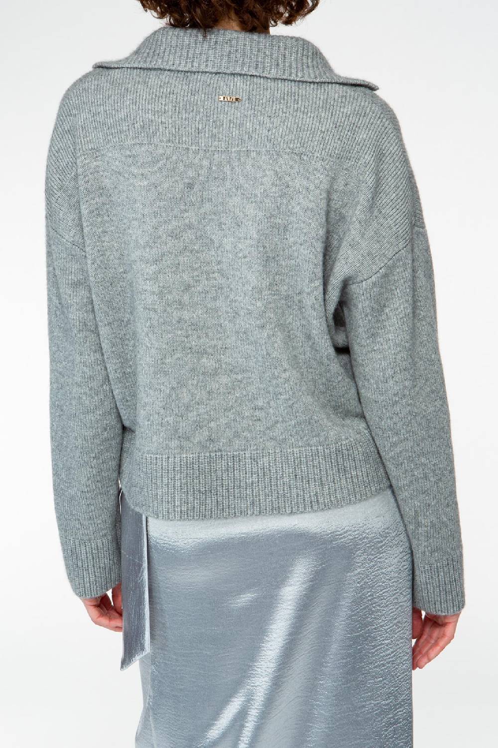 IVI GmbH SOLID KNIT Pullover im Troyer-Look grau-melange Wochenangebot