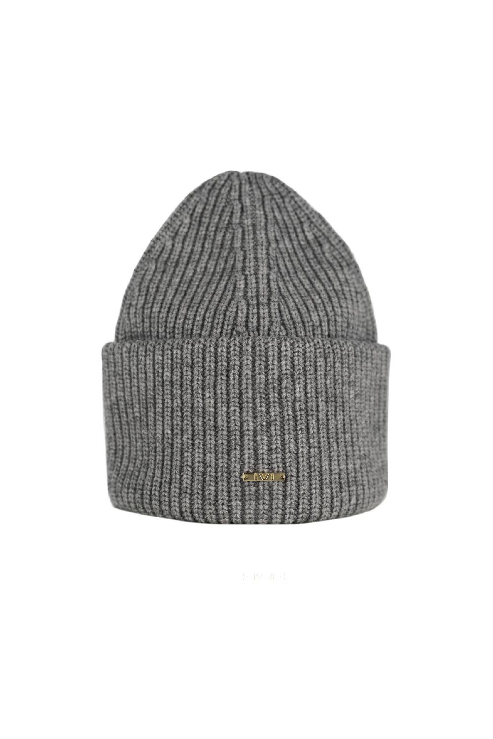 IVI GmbH SOLID KNIT Beanie aus Woll-Kaschmir-Mix grau-melange Kostenlose Rückgabe