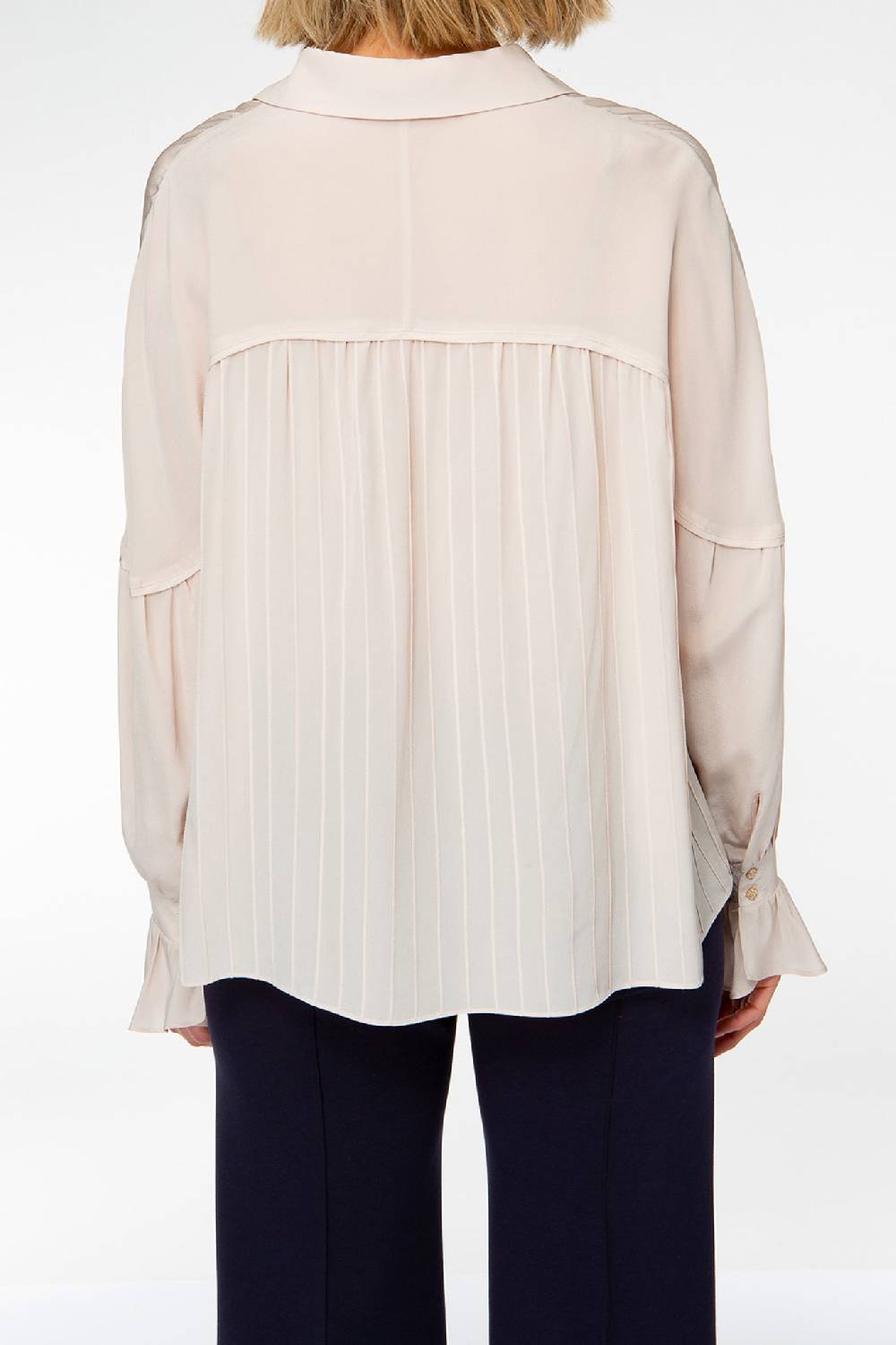 IVI GmbH FANCY Plissé Bluse aus Seiden-Georgette taupe Bis zu 50% Rabatt