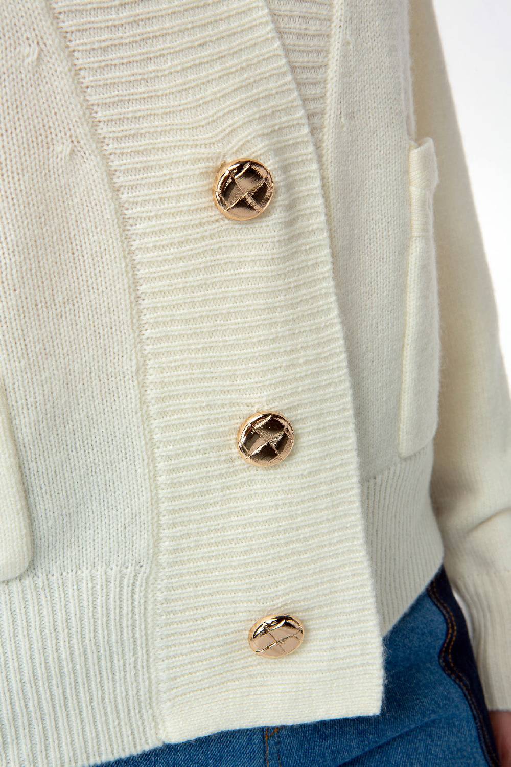 IVI GmbH SOLID KNIT Cardigan mit aufgesetzten Taschen weiß Bis zu 60% Rabatt