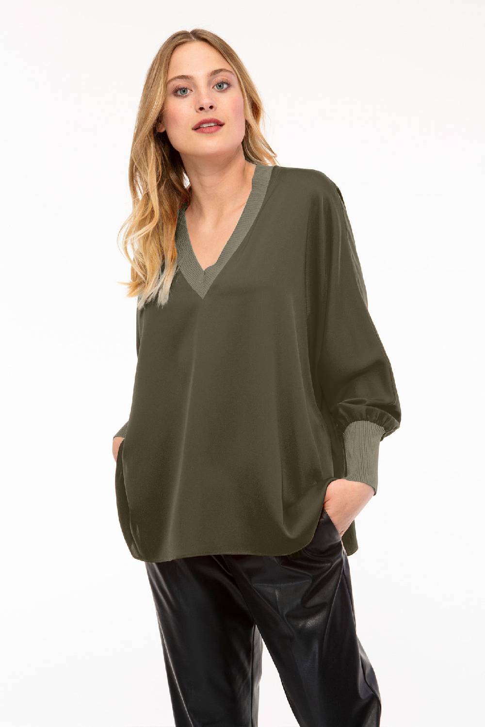 IVI GmbH SOLID SILK Tunika olive Clearance-Verkauf