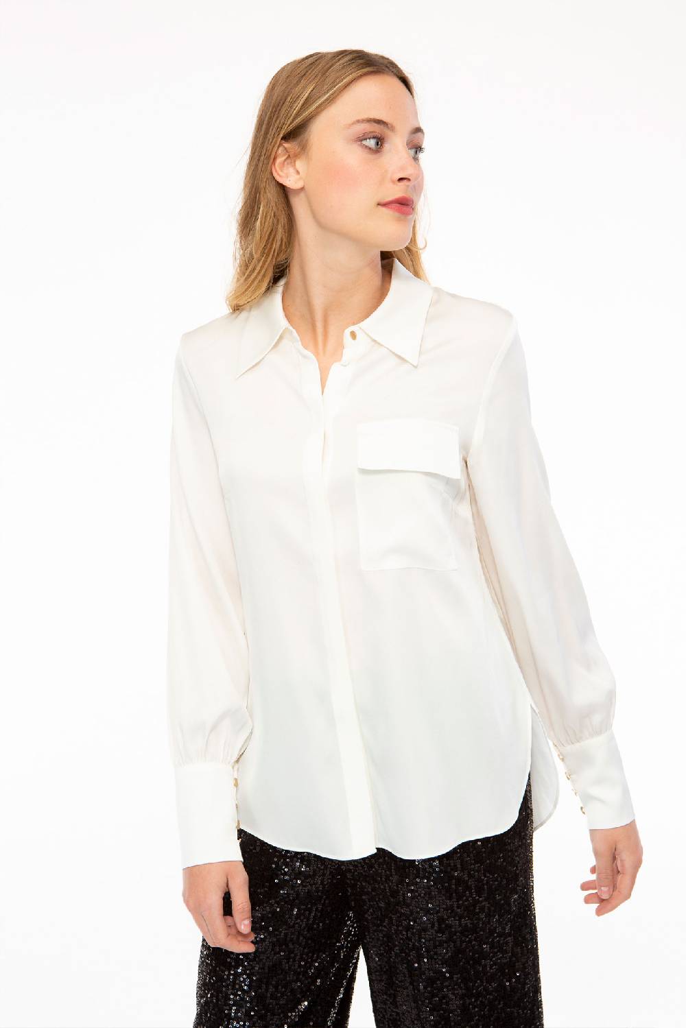 IVI GmbH SOLID SILK Hemdbluse schwarz Fabrikverkauf