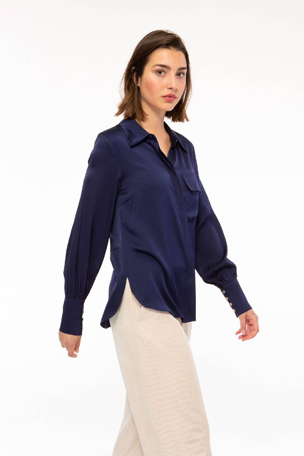 IVI GmbH SOLID SILK Hemdbluse navy Meist gekauft