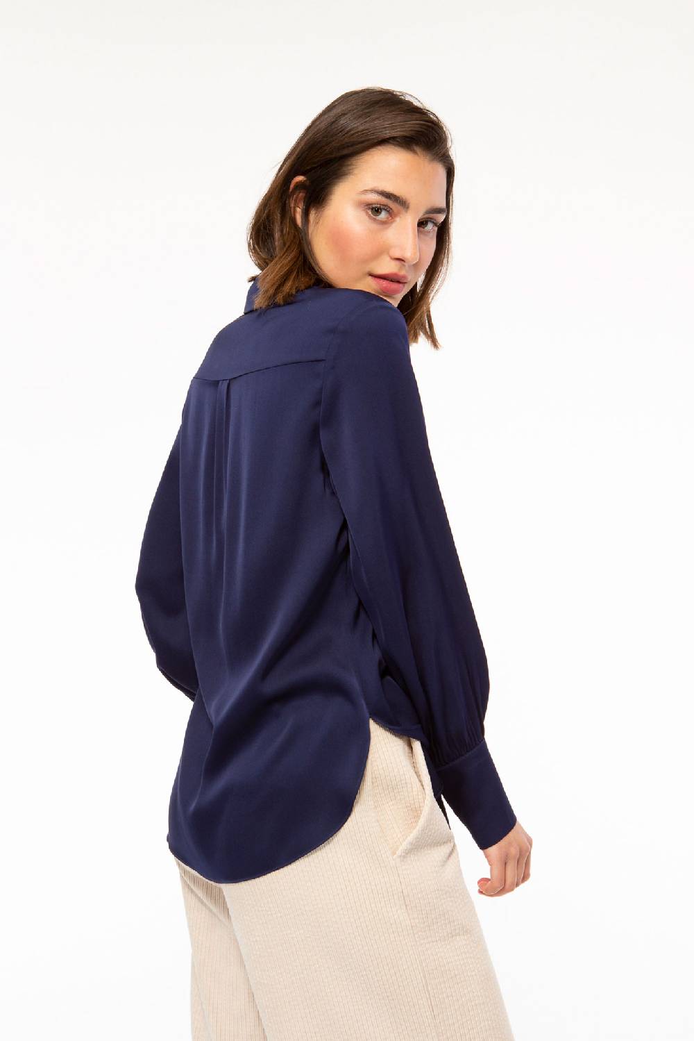 IVI GmbH SOLID SILK Hemdbluse navy Meist gekauft