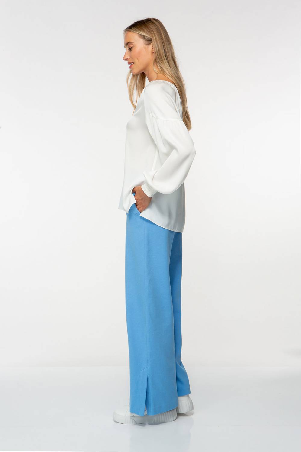IVI GmbH SOLID SILK Seidenbluse mit Kräuseln weiß Limitierter Zeitrabatt