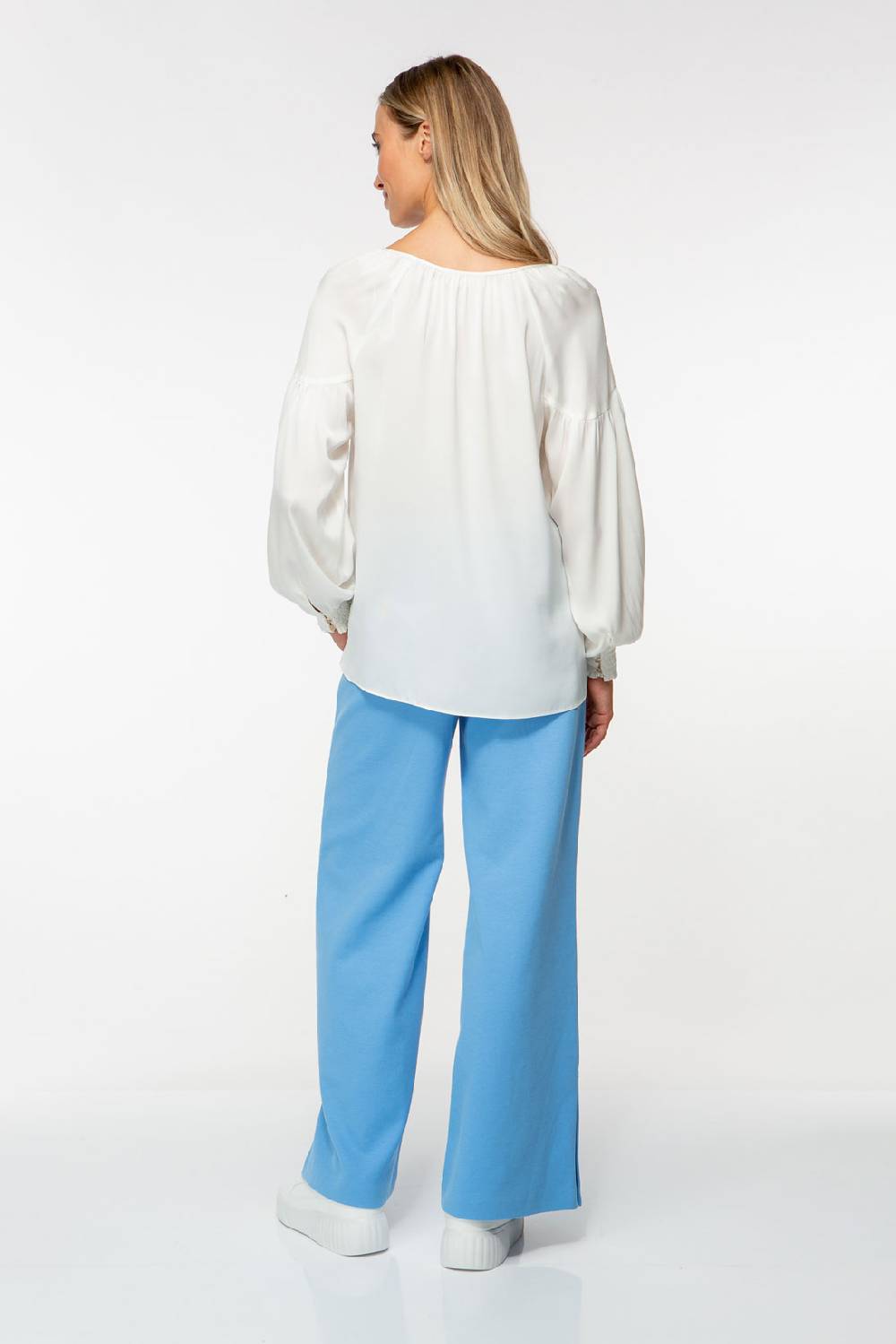 IVI GmbH SOLID SILK Seidenbluse mit Kräuseln weiß Limitierter Zeitrabatt