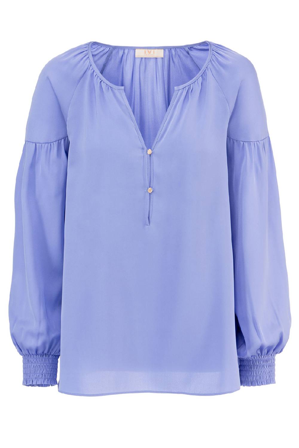 IVI GmbH SOLID SILK Seidenbluse mit Kräuseln lavendel Günstig kaufen