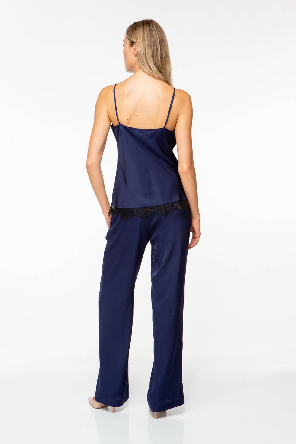 IVI GmbH SOLID SILK Top mit Spitze navy Online Outlet