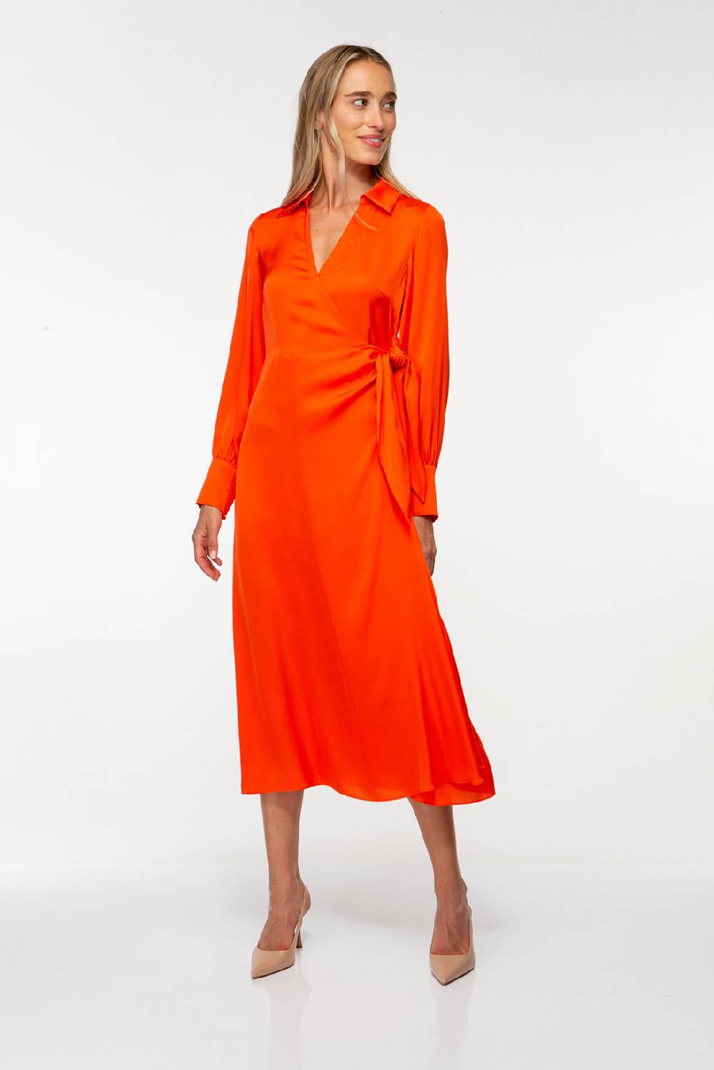 IVI GmbH SOLID SILK Midi Wickelkleid grenadine Neuheiten