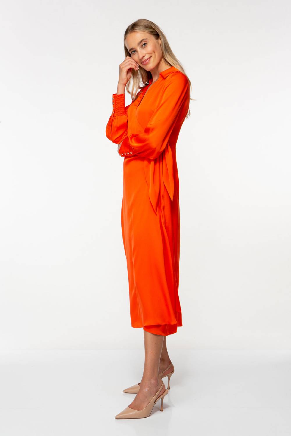 IVI GmbH SOLID SILK Midi Wickelkleid grenadine Neuheiten