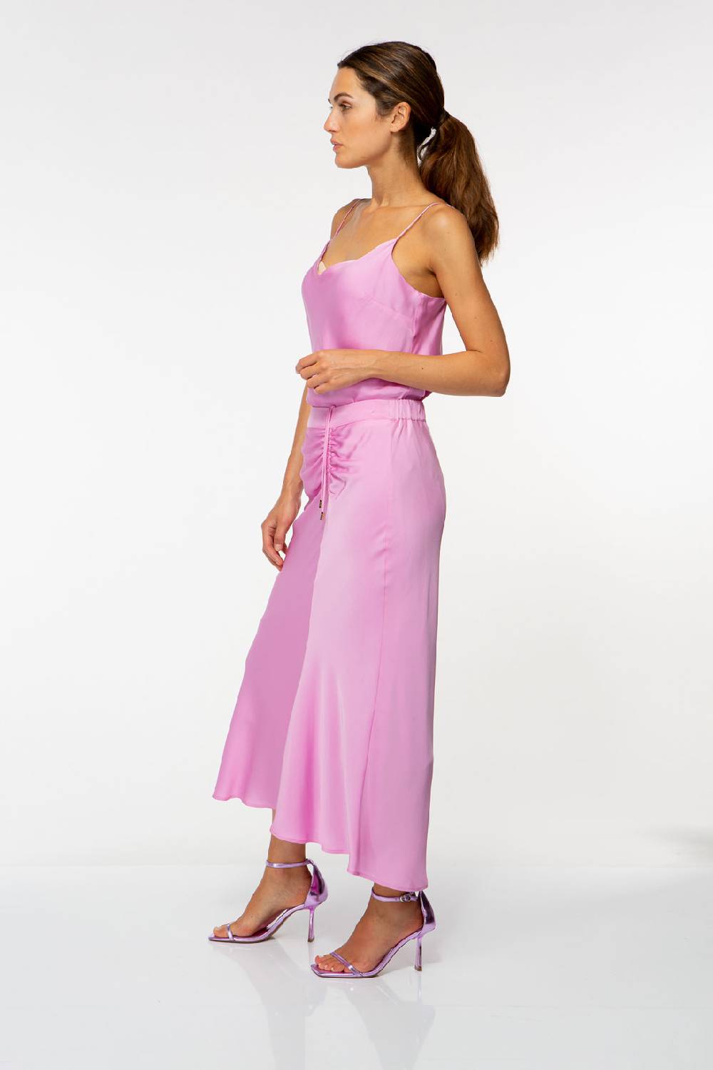 IVI GmbH SOLID SILK Seidenrock mit Raffung pink orchid JETZT KAUFEN