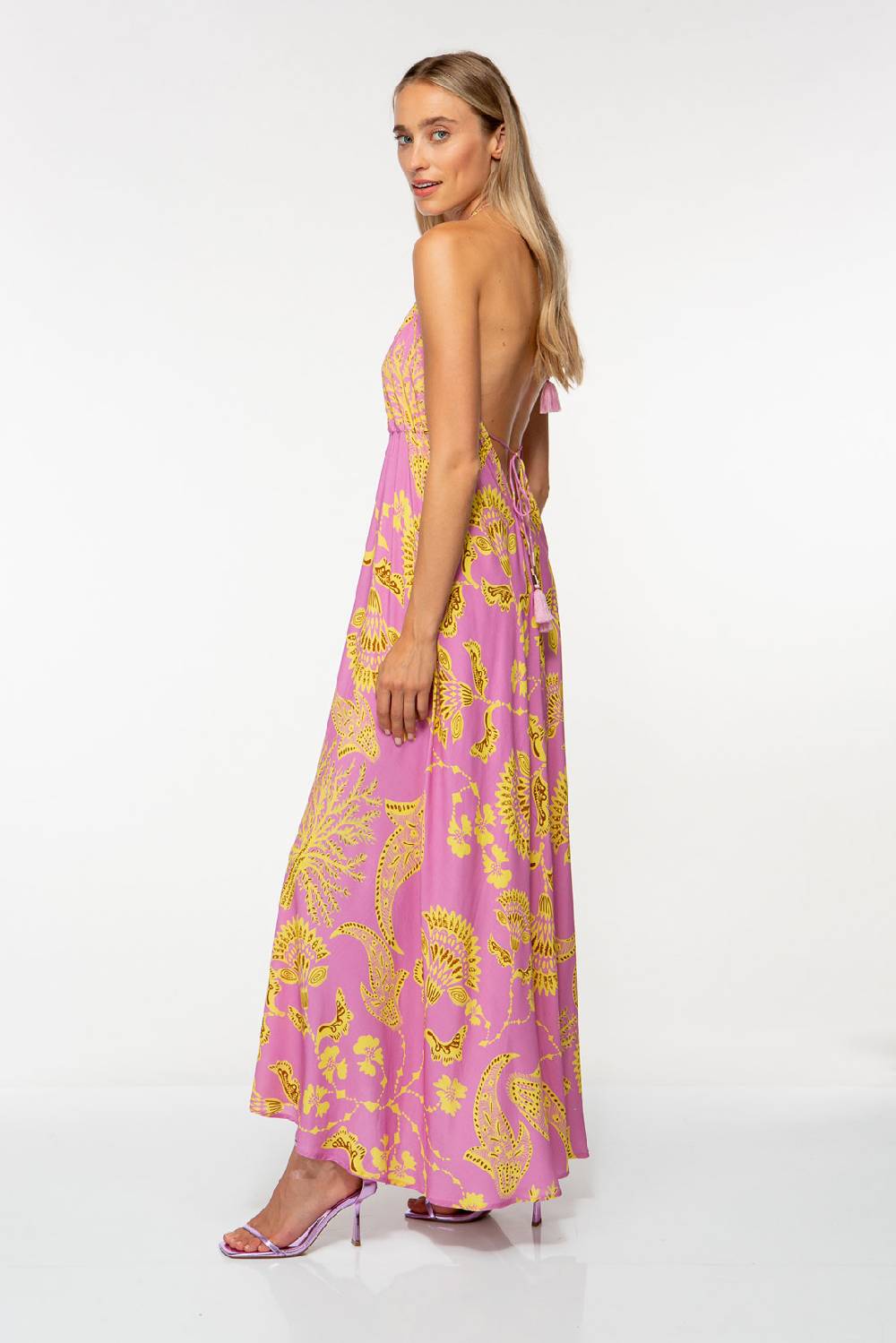 IVI GmbH CORAL FLOWER Maxikleid mit Print pink Schlussverkauf