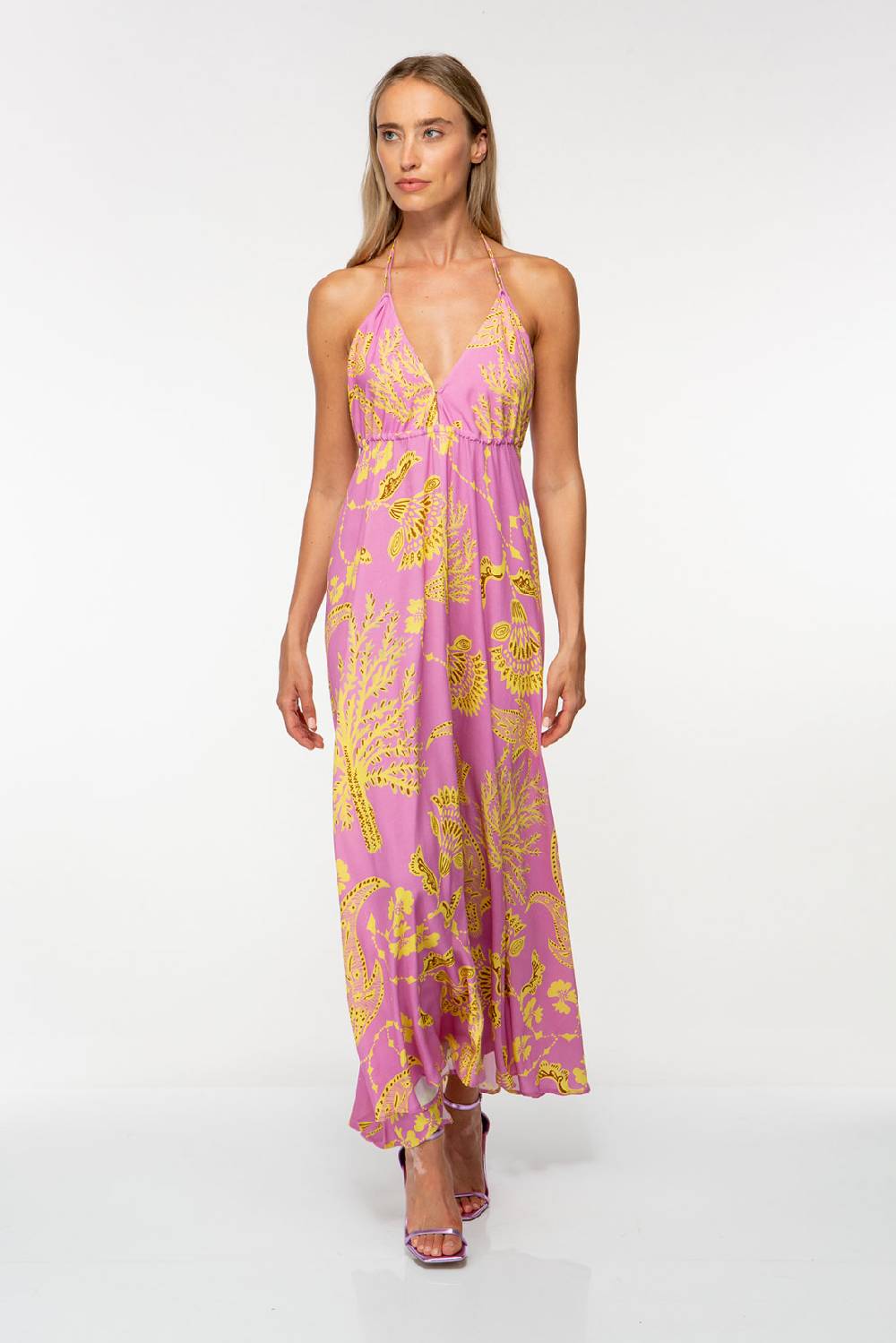 IVI GmbH CORAL FLOWER Maxikleid mit Print pink Schlussverkauf