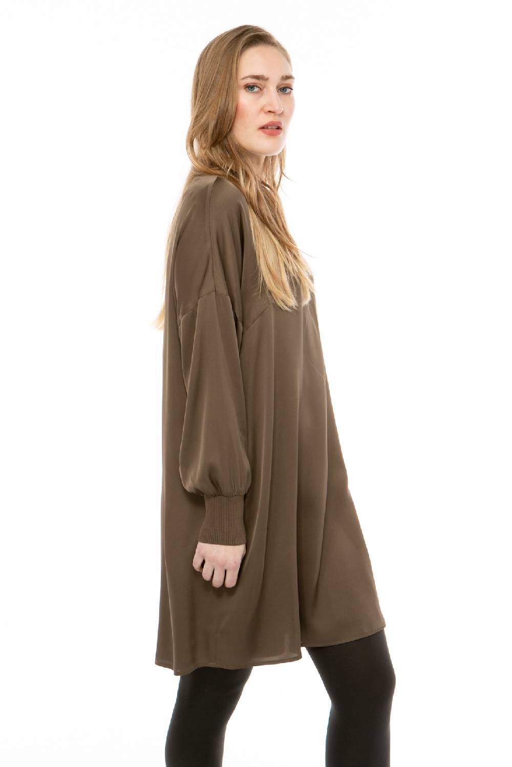 IVI GmbH SOLID SILK Tunika-Kleid olive Meist gekauft