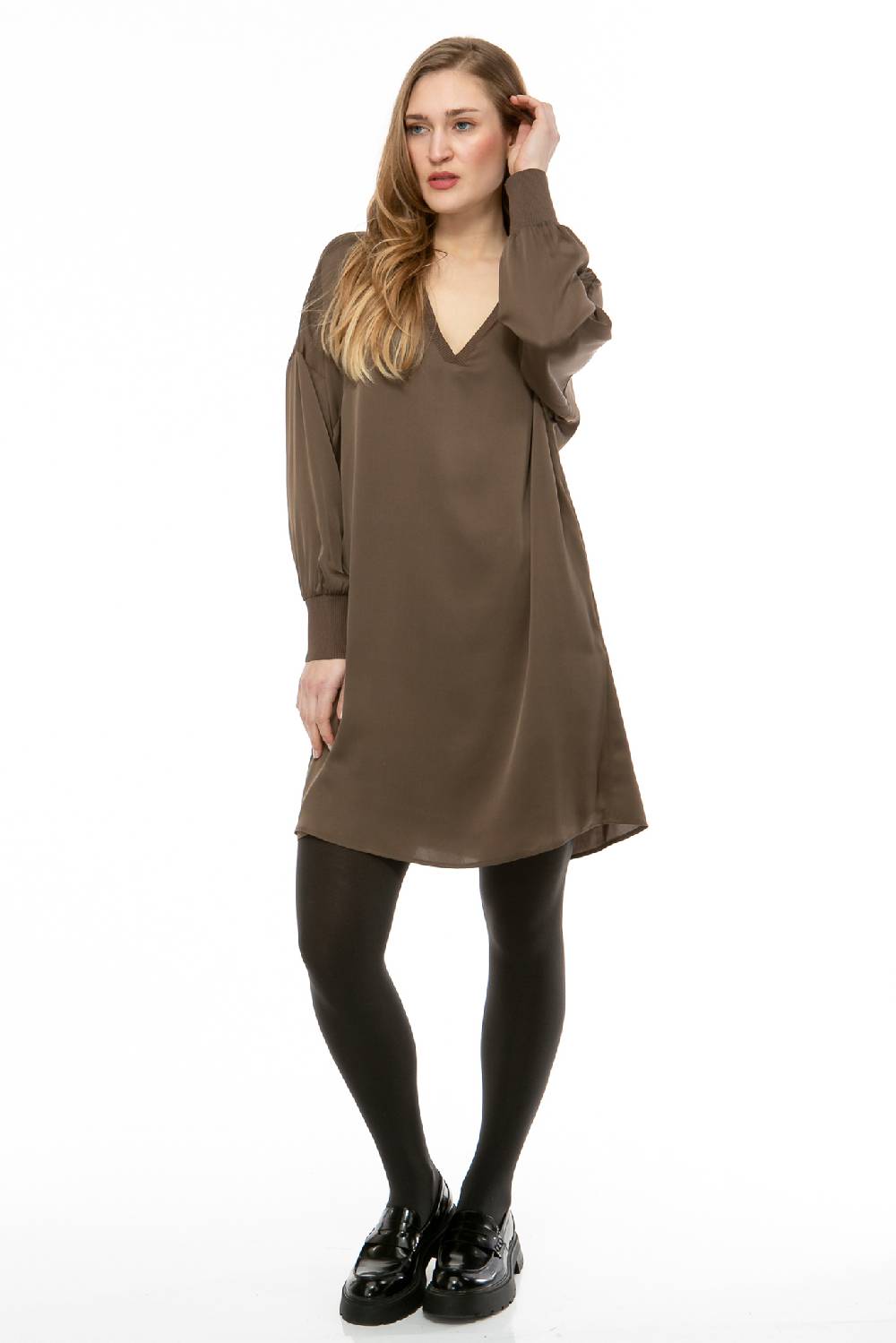 IVI GmbH SOLID SILK Tunika-Kleid olive Meist gekauft