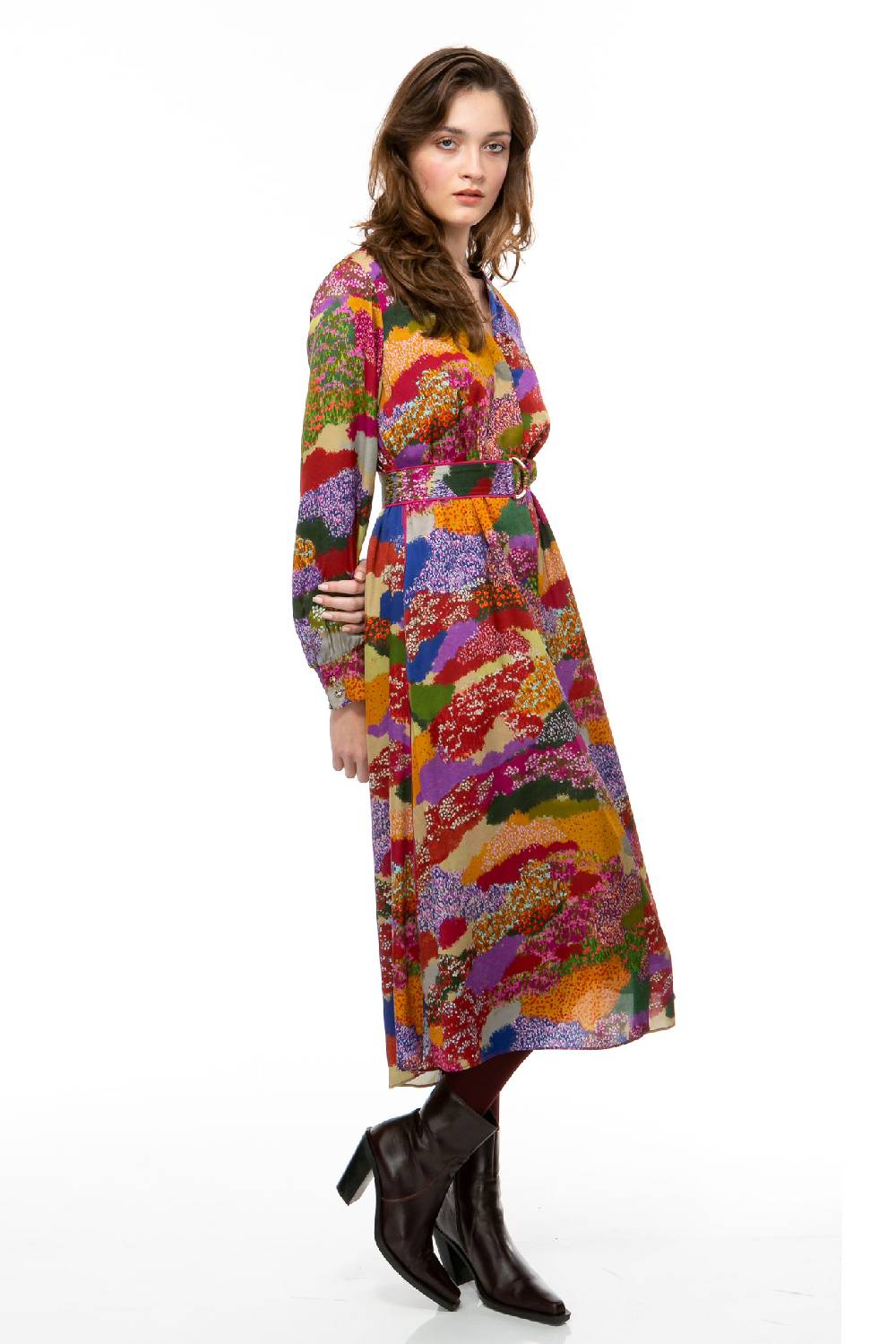 IVI GmbH FLOWER FIELDS Seidenkleid multicolor Preisnachlass
